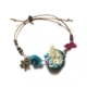 Bracelet unique en corde ajustable avec tissus, perles, sequins