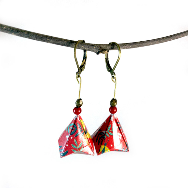 Boucles d'oreilles origami diamant - Annabelle