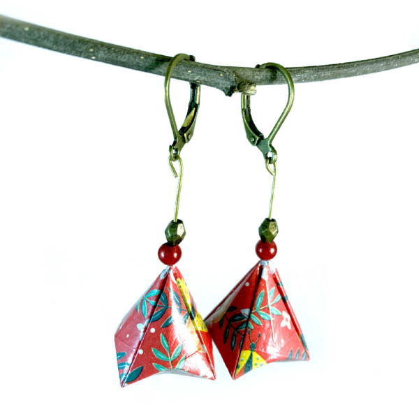 Boucles d'oreilles origami diamant - Annabelle – Image 3