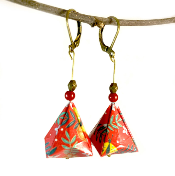 Boucles d'oreilles origami diamant - Annabelle – Image 4