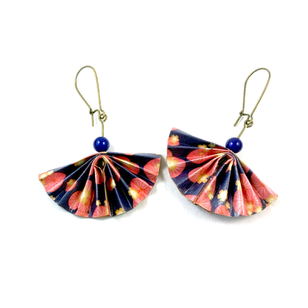 Boucles d'oreilles origami éventail - Katia