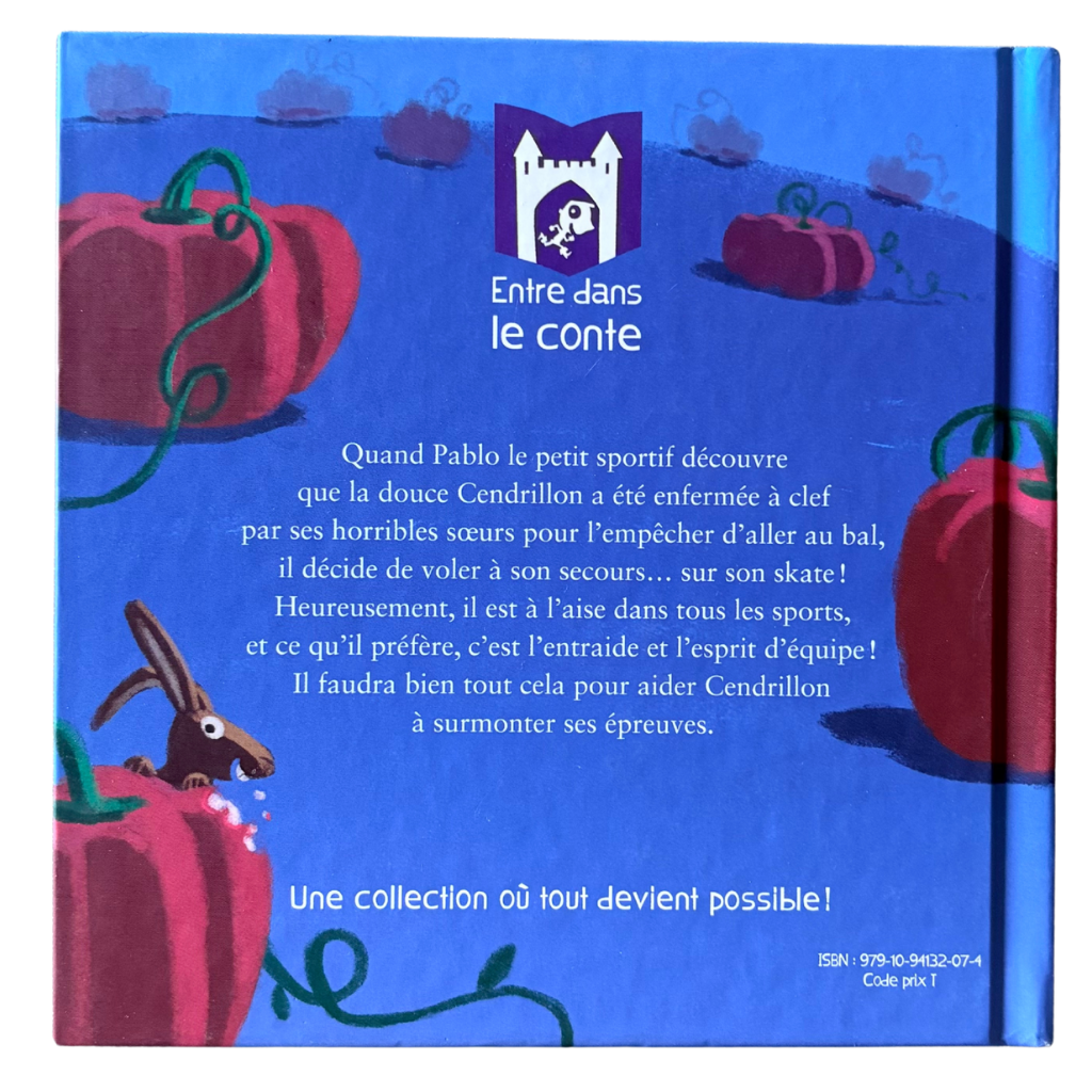 Dos du livre pour enfant Tiens bon, Cendrillon ! publié chez Hachette Jeunesse – version d’occasion en bon état